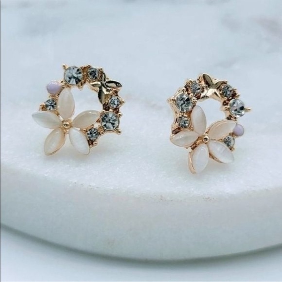 Crystal Flower Stud
Earrings - Picture 2 of 5